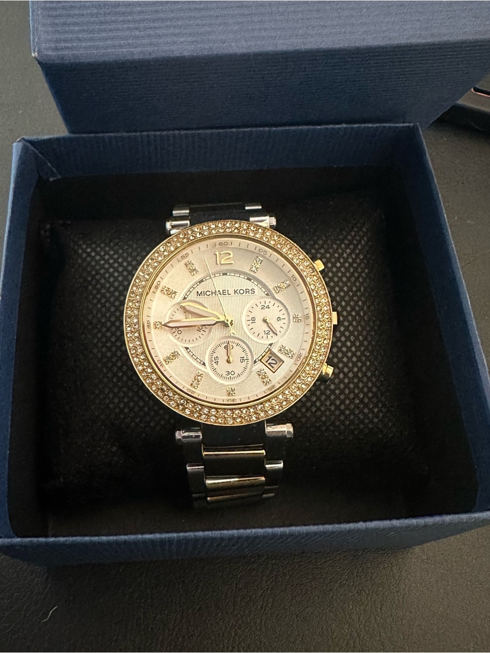 Michael Kors watches MK5626 Gold Chronograph Watch with Crystal Bezel pre owned